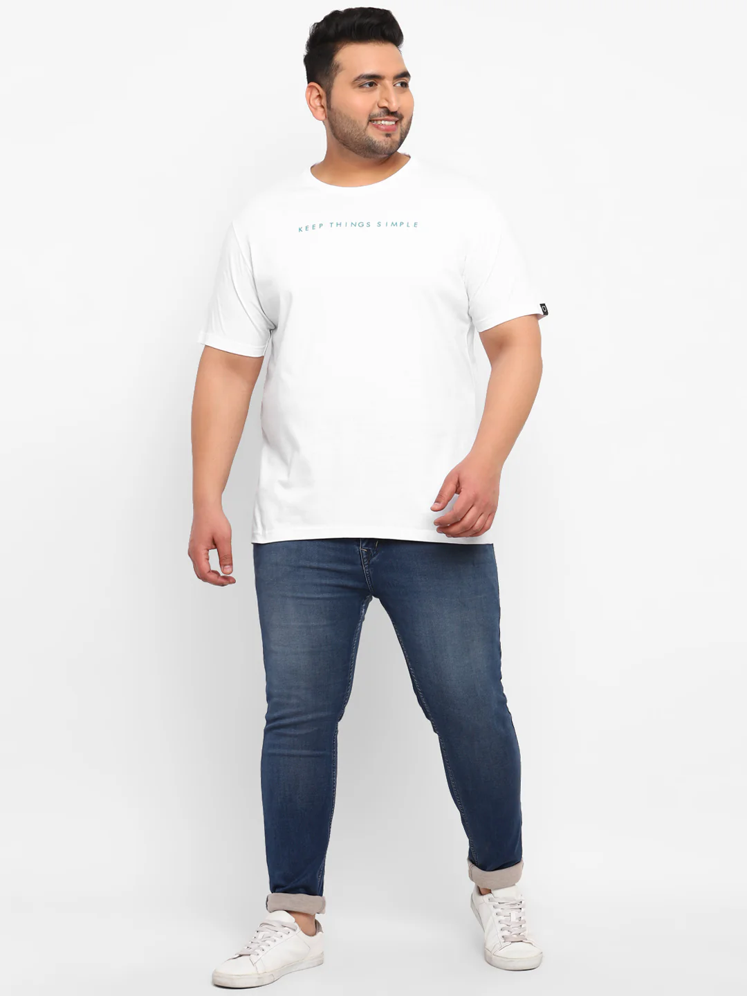 Urbano Plus Men's White Graphic Printed Half Sleeve Regular Fit Cotton T-Shirt - Image 4