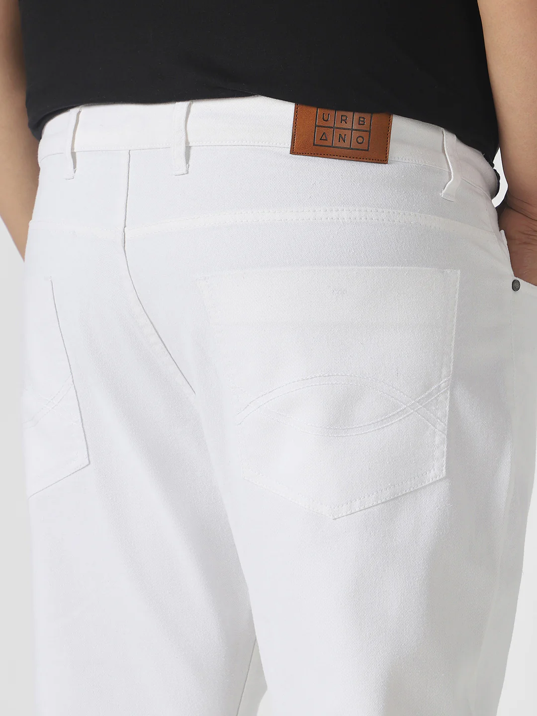 Plus Men's White Washed Bootcut Jeans Stretchable - Image 5
